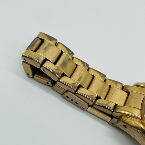 Fossil Mini Riley Watch Women Pave 30mm Gold Tone Date ES 2889 New Battery 6.5" - Picture 6 of 14